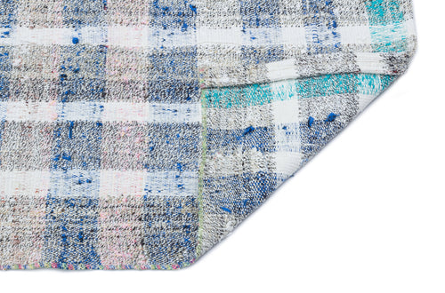 Girit Beige Striped Wool Handmade Area Rug 2'6" x 7'7"