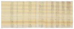 Girit Beige Striped Wool Handmade Area Rug 2'8" x 7'3"