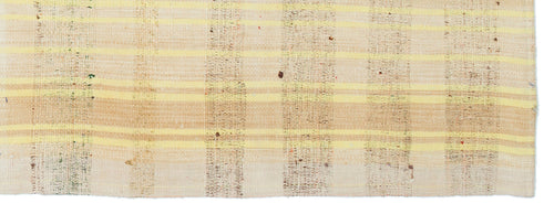 Girit Beige Striped Wool Handmade Area Rug 2'8" x 7'3"