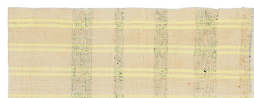 Girit Beige Striped Wool Handmade Area Rug 2'8" x 7'3"