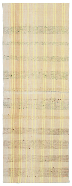 Girit Beige Striped Wool Handmade Area Rug 2'8" x 7'3"