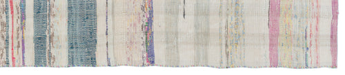 Girit Beige Striped Wool Handmade Area Rug 2'0" x 10'0"
