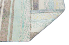 Girit 32202 Beige Striped Wool Handmade Area Rug 4'1" x 9'10"