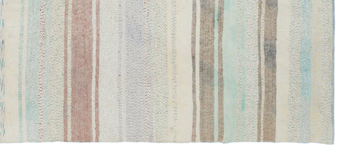 Girit 32202 Beige Striped Wool Handmade Area Rug 4'1" x 9'10"