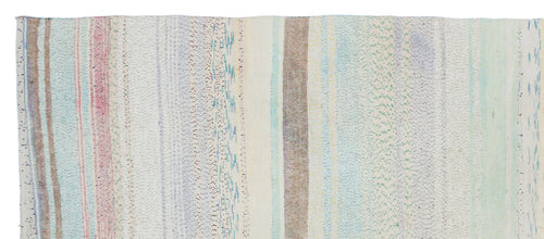 Girit 32202 Beige Striped Wool Handmade Area Rug 4'1" x 9'10"