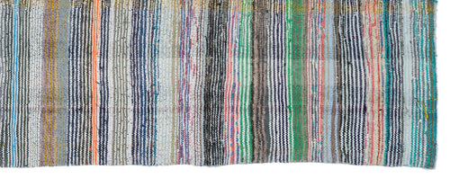 Girit Beige Striped Wool Handmade Area Rug 5'3" x 8'10"