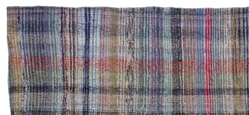 Girit Beige Striped Wool Handmade Area Rug 5'7" x 10'2"