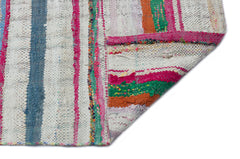 Girit Beige Striped Wool Handmade Area Rug 5'8" x 13'1"