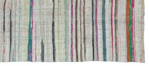 Girit Beige Striped Wool Handmade Area Rug 5'8" x 13'1"