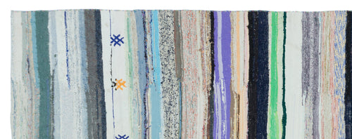 Girit Beige Striped Wool Handmade Area Rug 5'5" x 14'3"