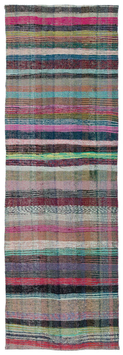 Girit Multy Striped Wool Handmade Area Rug 4'6" x 13'5"