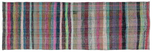 Girit Multy Striped Wool Handmade Area Rug 4'6" x 13'5"