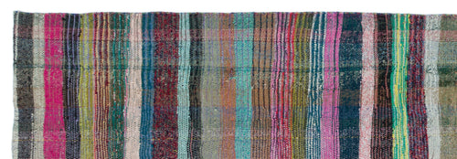 Girit Multy Striped Wool Handmade Area Rug 4'6" x 13'5"
