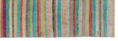 Girit Beige Striped Wool Handmade Area Rug 4'6" x 13'7"