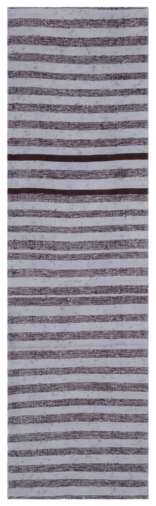 Girit Purple Striped Wool Handmade Area Rug 2'4" x 8'0"