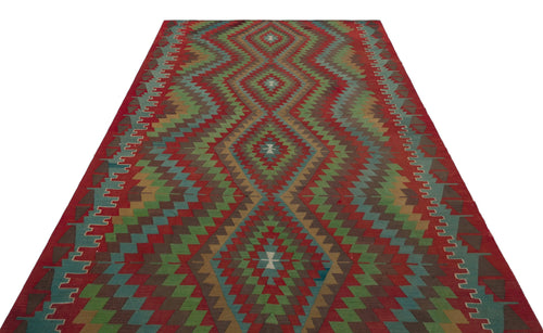 Girit Brown Geometric Wool Handmade Area Rug 5'10" x 10'0"