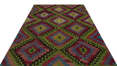 Girit Brown Geometric Wool Handmade Area Rug 5'10" x 9'4"