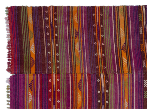 Girit Brown Geometric Wool Handmade Area Rug 5'10" x 9'9"