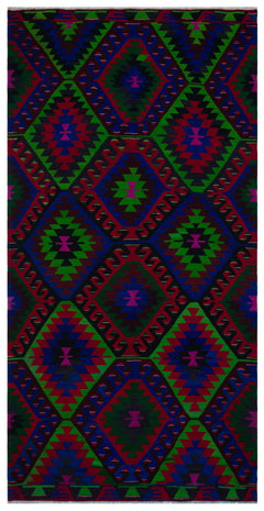 Girit Brown Geometric Wool Handmade Area Rug 5'9" x 11'1"