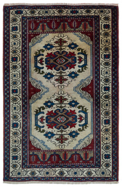 Kavala Beige Classic Wool Handmade Area Rug 3'3" x 5'1"