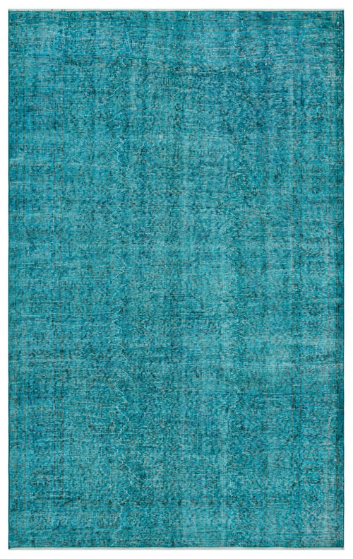 Atina Turquoise Vintage Wool Handmade Area Rug 5'5" x 8'6"