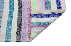 Girit Beige Striped Wool Handmade Area Rug 3'3" x 9'11"