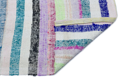 Girit Beige Striped Wool Handmade Area Rug 3'3" x 9'11"