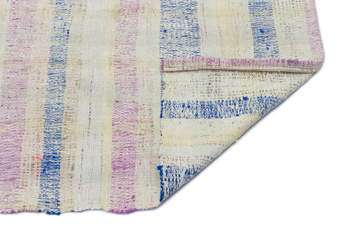 Girit 32295 Beige Striped Wool Handmade Area Rug 3'2" x 8'1"