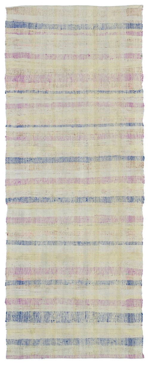 Girit 32295 Beige Striped Wool Handmade Area Rug 3'2" x 8'1"