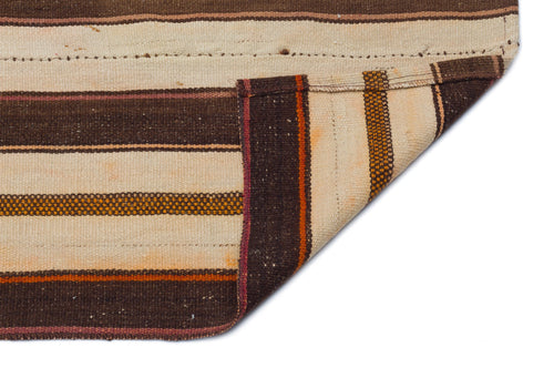 Girit Multy Striped Wool Handmade Area Rug 3'11" x 6'8"