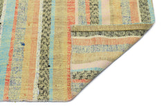 Girit Beige Striped Wool Handmade Area Rug 5'4" x 8'11"