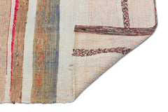 Girit Beige Striped Wool Handmade Area Rug 5'5" x 10'0"