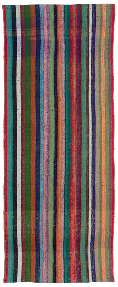 Girit Multy Striped Wool Handmade Area Rug 3'1" x 7'9"
