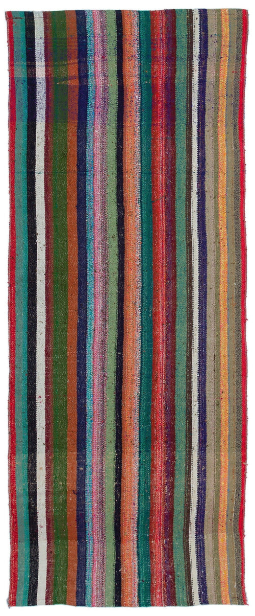 Girit Multy Striped Wool Handmade Area Rug 3'1" x 7'9"