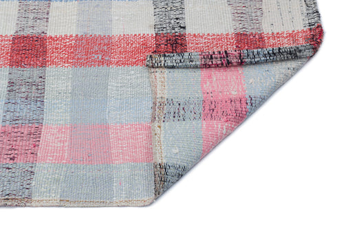 Girit Beige Striped Wool Handmade Area Rug 2'5" x 8'4"