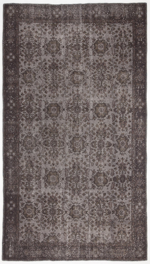 Atina Grey Vintage Wool Handmade Area Rug 5'6" x 9'10"