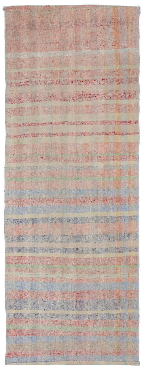 Girit Beige Striped Wool Handmade Area Rug 3'6" x 9'4"