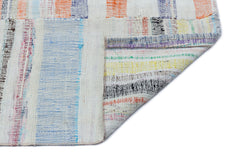 Girit Beige Striped Wool Handmade Area Rug 4'0" x 9'9"