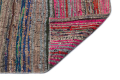 Girit Multy Striped Wool Handmade Area Rug 4'8" x 10'6"