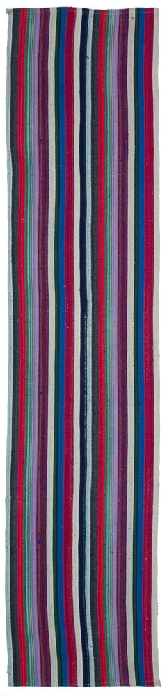 Girit Multy Striped Wool Handmade Area Rug 2'8" x 12'2"