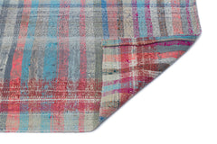 Girit Beige Striped Wool Handmade Area Rug 2'9" x 8'7"