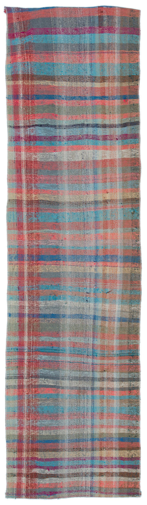 Girit Beige Striped Wool Handmade Area Rug 2'9" x 8'7"