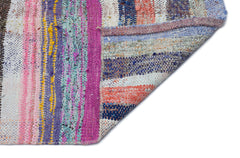 Girit Beige Striped Wool Handmade Area Rug 3'3" x 12'9"