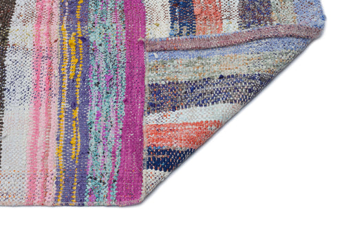 Girit Beige Striped Wool Handmade Area Rug 3'3" x 12'9"