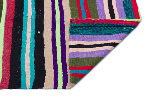 Girit Multy Striped Wool Handmade Area Rug 4'2" x 9'10"