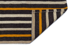 Girit Beige Striped Wool Handmade Area Rug 3'0" x 8'4"