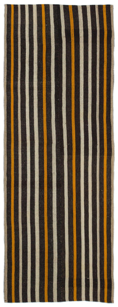 Girit Beige Striped Wool Handmade Area Rug 3'0" x 8'4"
