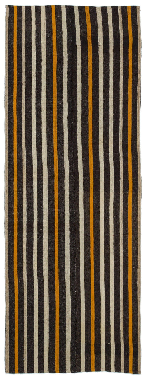 Girit Beige Striped Wool Handmade Area Rug 3'0" x 8'4"