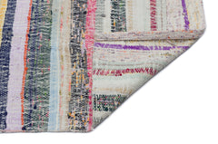 Girit Beige Striped Wool Handmade Area Rug 5'11" x 9'9"