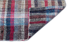 Girit 32442 Grey Striped Wool Handmade Area Rug 2'9" x 8'2"